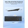 image:imageTECKNET Bluetooth Wireless Rechargeable Keyboard Multi Device Free Switching BT5024GWired Quiet Typing UltraSlim Full Size with Numpad for MacWindowsAndroidDesktopPC Stable ConnectionBlack