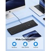 image:imageTECKNET Bluetooth Wireless Rechargeable Keyboard Multi Device Free Switching BT5024GWired Quiet Typing UltraSlim Full Size with Numpad for MacWindowsAndroidDesktopPC Stable ConnectionBlack
