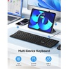 image:imageTECKNET Bluetooth Wireless Rechargeable Keyboard Multi Device Free Switching BT5024GWired Quiet Typing UltraSlim Full Size with Numpad for MacWindowsAndroidDesktopPC Stable ConnectionBlack