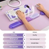 image:imageTECKNET Clear Gel Wrist Rest for Computer Keyboard Ergonomic Gel Keyboard Wrist Rest Set for Typing Pain Relief Comfortable Silicone Wrist Support Pad for OfficeComputerLaptopGaming TransparentPurple