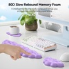 image:imageTECKNET Cloud Keyboard Wrist Rest Set Cloud Wrist Rest with NonSlip Base PU Leather Wrist Pad for Keyboard with Ergonomic Memory Foam for Computer Laptop Office Gaming and Pain Relief WhitePurple