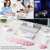 image:imageTECKNET Cloud Keyboard Wrist Rest Set Cloud Wrist Rest with NonSlip Base PU Leather Wrist Pad for Keyboard with Ergonomic Memory Foam for Computer Laptop Office Gaming and Pain Relief WhiteGradient Pink