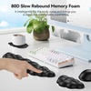 image:imageTECKNET Cloud Keyboard Wrist Rest Set Cloud Wrist Rest with NonSlip Base PU Leather Wrist Pad for Keyboard with Ergonomic Memory Foam for Computer Laptop Office Gaming and Pain Relief WhiteBlack