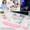 image:imageTECKNET Cloud Keyboard Wrist Rest Set Cloud Wrist Rest with NonSlip Base PU Leather Wrist Pad for Keyboard with Ergonomic Memory Foam for Computer Laptop Office Gaming and Pain Relief WhiteDark Pink