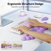 image:imageTECKNET Cloud Keyboard Wrist Rest Set Cloud Wrist Rest with NonSlip Base PU Leather Wrist Pad for Keyboard with Ergonomic Memory Foam for Computer Laptop Office Gaming and Pain Relief WhitePurple