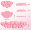 image:imageTECKNET Cloud Keyboard Wrist Rest Set Cloud Wrist Rest with NonSlip Base PU Leather Wrist Pad for Keyboard with Ergonomic Memory Foam for Computer Laptop Office Gaming and Pain Relief WhiteDark Pink