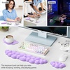 image:imageTECKNET Cloud Keyboard Wrist Rest Set Cloud Wrist Rest with NonSlip Base PU Leather Wrist Pad for Keyboard with Ergonomic Memory Foam for Computer Laptop Office Gaming and Pain Relief WhitePurple