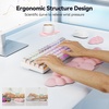 image:imageTECKNET Cloud Keyboard Wrist Rest Set Cloud Wrist Rest with NonSlip Base PU Leather Wrist Pad for Keyboard with Ergonomic Memory Foam for Computer Laptop Office Gaming and Pain Relief WhiteLight Pink