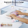 image:imageTECKNET Cloud Keyboard Wrist Rest Set Cloud Wrist Rest with NonSlip Base PU Leather Wrist Pad for Keyboard with Ergonomic Memory Foam for Computer Laptop Office Gaming and Pain Relief WhiteRainbow