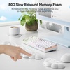 image:imageTECKNET Cloud Keyboard Wrist Rest Set Cloud Wrist Rest with NonSlip Base PU Leather Wrist Pad for Keyboard with Ergonomic Memory Foam for Computer Laptop Office Gaming and Pain Relief WhiteWhite