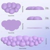 image:imageTECKNET Cloud Keyboard Wrist Rest Set Cloud Wrist Rest with NonSlip Base PU Leather Wrist Pad for Keyboard with Ergonomic Memory Foam for Computer Laptop Office Gaming and Pain Relief WhitePurple