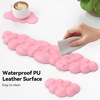 image:imageTECKNET Cloud Keyboard Wrist Rest Set Cloud Wrist Rest with NonSlip Base PU Leather Wrist Pad for Keyboard with Ergonomic Memory Foam for Computer Laptop Office Gaming and Pain Relief WhiteDark Pink