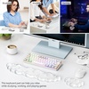 image:imageTECKNET Cloud Keyboard Wrist Rest Set Cloud Wrist Rest with NonSlip Base PU Leather Wrist Pad for Keyboard with Ergonomic Memory Foam for Computer Laptop Office Gaming and Pain Relief WhiteTransparent