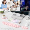 image:imageTECKNET Cloud Keyboard Wrist Rest Set Cloud Wrist Rest with NonSlip Base PU Leather Wrist Pad for Keyboard with Ergonomic Memory Foam for Computer Laptop Office Gaming and Pain Relief WhiteLight Pink
