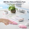 image:imageTECKNET Cloud Keyboard Wrist Rest Set Cloud Wrist Rest with NonSlip Base PU Leather Wrist Pad for Keyboard with Ergonomic Memory Foam for Computer Laptop Office Gaming and Pain Relief WhiteGradient Pink