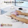image:imageTECKNET Cloud Keyboard Wrist Rest Set Cloud Wrist Rest with NonSlip Base PU Leather Wrist Pad for Keyboard with Ergonomic Memory Foam for Computer Laptop Office Gaming and Pain Relief WhiteGray