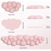 image:imageTECKNET Cloud Keyboard Wrist Rest Set Cloud Wrist Rest with NonSlip Base PU Leather Wrist Pad for Keyboard with Ergonomic Memory Foam for Computer Laptop Office Gaming and Pain Relief WhiteLight Pink