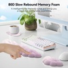image:imageTECKNET Cloud Keyboard Wrist Rest Set Cloud Wrist Rest with NonSlip Base PU Leather Wrist Pad for Keyboard with Ergonomic Memory Foam for Computer Laptop Office Gaming and Pain Relief WhiteGradient Purple