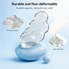 image:imageTECKNET Cloud Keyboard Wrist Rest Set Cloud Wrist Rest with NonSlip Base PU Leather Wrist Pad for Keyboard with Ergonomic Memory Foam for Computer Laptop Office Gaming and Pain Relief WhiteTransparent
