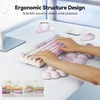 image:imageTECKNET Cloud Keyboard Wrist Rest Set Cloud Wrist Rest with NonSlip Base PU Leather Wrist Pad for Keyboard with Ergonomic Memory Foam for Computer Laptop Office Gaming and Pain Relief WhiteGradient Purple