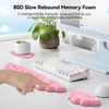 image:imageTECKNET Cloud Keyboard Wrist Rest Set Cloud Wrist Rest with NonSlip Base PU Leather Wrist Pad for Keyboard with Ergonomic Memory Foam for Computer Laptop Office Gaming and Pain Relief WhiteDark Pink