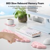image:imageTECKNET Cloud Keyboard Wrist Rest Set Cloud Wrist Rest with NonSlip Base PU Leather Wrist Pad for Keyboard with Ergonomic Memory Foam for Computer Laptop Office Gaming and Pain Relief WhiteLight Pink