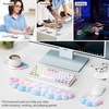 image:imageTECKNET Cloud Keyboard Wrist Rest Set Cloud Wrist Rest with NonSlip Base PU Leather Wrist Pad for Keyboard with Ergonomic Memory Foam for Computer Laptop Office Gaming and Pain Relief WhiteRainbow