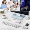 image:imageTECKNET Cloud Keyboard Wrist Rest Set Cloud Wrist Rest with NonSlip Base PU Leather Wrist Pad for Keyboard with Ergonomic Memory Foam for Computer Laptop Office Gaming and Pain Relief WhiteGray