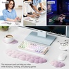 image:imageTECKNET Cloud Keyboard Wrist Rest Set Cloud Wrist Rest with NonSlip Base PU Leather Wrist Pad for Keyboard with Ergonomic Memory Foam for Computer Laptop Office Gaming and Pain Relief WhiteGradient Purple