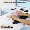 image:imageTECKNET Cloud Keyboard Wrist Rest Set Cloud Wrist Rest with NonSlip Base PU Leather Wrist Pad for Keyboard with Ergonomic Memory Foam for Computer Laptop Office Gaming and Pain Relief WhiteBlack