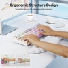 image:imageTECKNET Cloud Keyboard Wrist Rest Set Cloud Wrist Rest with NonSlip Base PU Leather Wrist Pad for Keyboard with Ergonomic Memory Foam for Computer Laptop Office Gaming and Pain Relief WhiteWhite