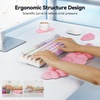 image:imageTECKNET Cloud Keyboard Wrist Rest Set Cloud Wrist Rest with NonSlip Base PU Leather Wrist Pad for Keyboard with Ergonomic Memory Foam for Computer Laptop Office Gaming and Pain Relief WhiteDark Pink