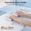 image:imageTECKNET Cloud Keyboard Wrist Rest Set Cloud Wrist Rest with NonSlip Base PU Leather Wrist Pad for Keyboard with Ergonomic Memory Foam for Computer Laptop Office Gaming and Pain Relief WhiteTransparent