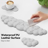image:imageTECKNET Cloud Keyboard Wrist Rest Set Cloud Wrist Rest with NonSlip Base PU Leather Wrist Pad for Keyboard with Ergonomic Memory Foam for Computer Laptop Office Gaming and Pain Relief WhiteGray