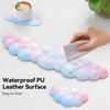 image:imageTECKNET Cloud Keyboard Wrist Rest Set Cloud Wrist Rest with NonSlip Base PU Leather Wrist Pad for Keyboard with Ergonomic Memory Foam for Computer Laptop Office Gaming and Pain Relief WhiteRainbow