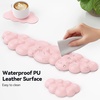 image:imageTECKNET Cloud Keyboard Wrist Rest Set Cloud Wrist Rest with NonSlip Base PU Leather Wrist Pad for Keyboard with Ergonomic Memory Foam for Computer Laptop Office Gaming and Pain Relief WhiteLight Pink