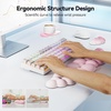 image:imageTECKNET Cloud Keyboard Wrist Rest Set Cloud Wrist Rest with NonSlip Base PU Leather Wrist Pad for Keyboard with Ergonomic Memory Foam for Computer Laptop Office Gaming and Pain Relief WhiteGradient Pink
