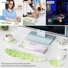 image:imageTECKNET Cloud Keyboard Wrist Rest Set Cloud Wrist Rest with NonSlip Base PU Leather Wrist Pad for Keyboard with Ergonomic Memory Foam for Computer Laptop Office Gaming and Pain Relief WhiteGradient Green