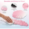 image:imageTECKNET Cloud Mouse Pad with Wrist Rest Ergonomic Cloud Wrist Rest with NonSlip Base PU Leather Memory Foam Mouse Pad Wrist Support for Keyboard and Mouse Pain Relief for Typing Gaming WhitePink