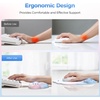 image:imageTECKNET Cloud Mouse Pad with Wrist Rest Ergonomic Cloud Wrist Rest with NonSlip Base PU Leather Memory Foam Mouse Pad Wrist Support for Keyboard and Mouse Pain Relief for Typing Gaming WhiteRainbow