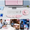 image:imageTECKNET Cloud Mouse Pad with Wrist Rest Ergonomic Cloud Wrist Rest with NonSlip Base PU Leather Memory Foam Mouse Pad Wrist Support for Keyboard and Mouse Pain Relief for Typing Gaming WhitePink