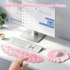 image:imageTECKNET Cloud Mouse Pad with Wrist Rest Ergonomic Cloud Wrist Rest with NonSlip Base PU Leather Memory Foam Mouse Pad Wrist Support for Keyboard and Mouse Pain Relief for Typing Gaming WhitePink