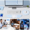 image:imageTECKNET Cloud Mouse Pad with Wrist Rest Ergonomic Cloud Wrist Rest with NonSlip Base PU Leather Memory Foam Mouse Pad Wrist Support for Keyboard and Mouse Pain Relief for Typing Gaming WhiteBlue