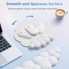 image:imageTECKNET Cloud Mouse Pad with Wrist Rest Ergonomic Cloud Wrist Rest with NonSlip Base PU Leather Memory Foam Mouse Pad Wrist Support for Keyboard and Mouse Pain Relief for Typing Gaming WhiteWhite