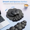 image:imageTECKNET Cloud Mouse Pad with Wrist Rest Ergonomic Cloud Wrist Rest with NonSlip Base PU Leather Memory Foam Mouse Pad Wrist Support for Keyboard and Mouse Pain Relief for Typing Gaming WhiteBlack