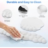 image:imageTECKNET Cloud Mouse Pad with Wrist Rest Ergonomic Cloud Wrist Rest with NonSlip Base PU Leather Memory Foam Mouse Pad Wrist Support for Keyboard and Mouse Pain Relief for Typing Gaming WhiteWhite