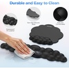 image:imageTECKNET Cloud Mouse Pad with Wrist Rest Ergonomic Cloud Wrist Rest with NonSlip Base PU Leather Memory Foam Mouse Pad Wrist Support for Keyboard and Mouse Pain Relief for Typing Gaming WhiteBlack