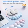 image:imageTECKNET Cloud Mouse Pad with Wrist Rest Ergonomic Cloud Wrist Rest with NonSlip Base PU Leather Memory Foam Mouse Pad Wrist Support for Keyboard and Mouse Pain Relief for Typing Gaming WhiteRainbow