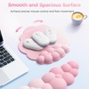 image:imageTECKNET Cloud Mouse Pad with Wrist Rest Ergonomic Cloud Wrist Rest with NonSlip Base PU Leather Memory Foam Mouse Pad Wrist Support for Keyboard and Mouse Pain Relief for Typing Gaming WhitePink