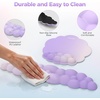 image:imageTECKNET Cloud Mouse Pad with Wrist Rest Ergonomic Cloud Wrist Rest with NonSlip Base PU Leather Memory Foam Mouse Pad Wrist Support for Keyboard and Mouse Pain Relief for Typing Gaming WhitePurple
